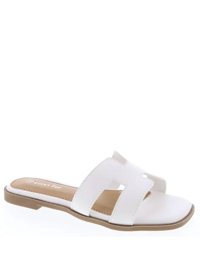 Elio-20k Girls H-Strap Slide Sandals - White - view 1