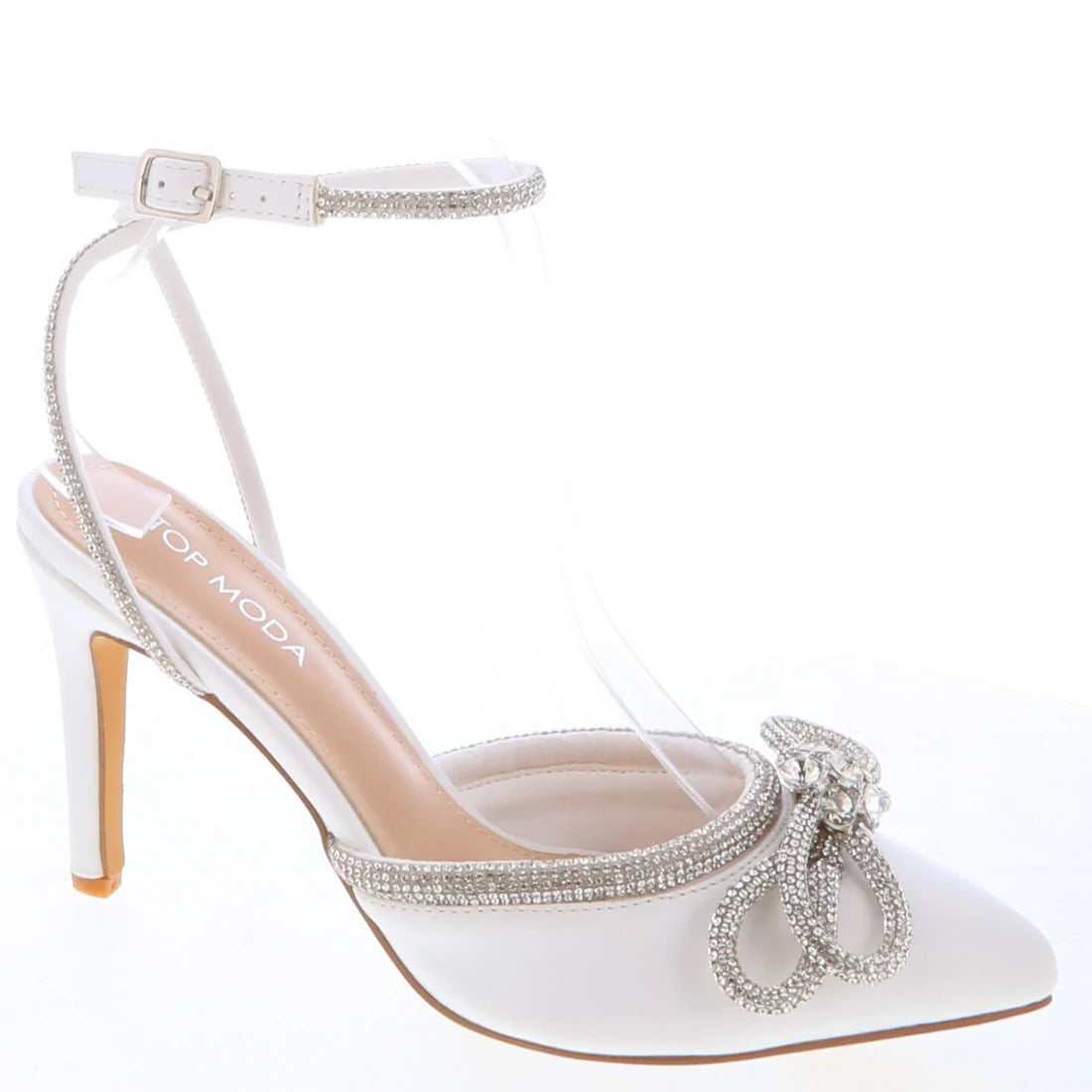 Freya-5 Dressy Heel - White Pu - view 1