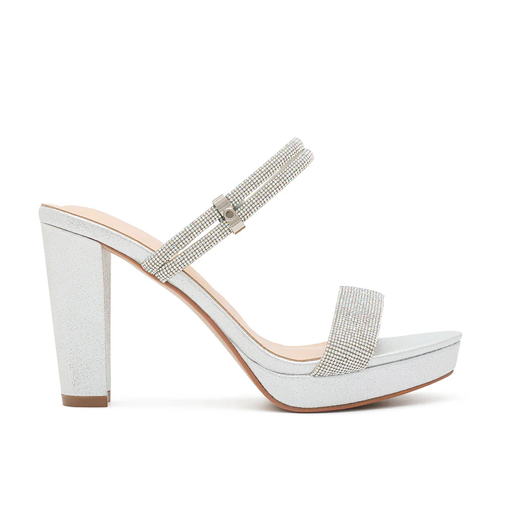 Amara-111 Dressy Heel - Silver Shimmer - view 1