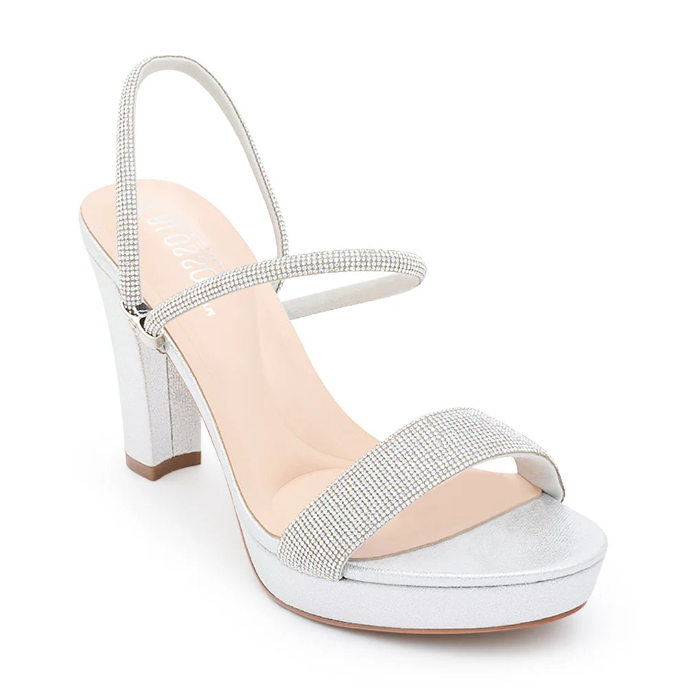 Amara-111 Dressy Heel - Silver Shimmer - view 3