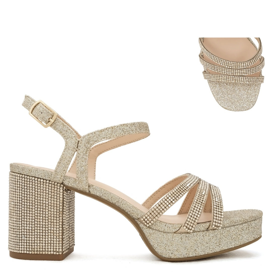 Icarus Casual Heels - Lt Gold Glitter - view 2