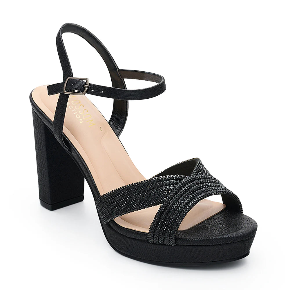 Eva-2 Dressy Heels - Black Shimmer - view 2