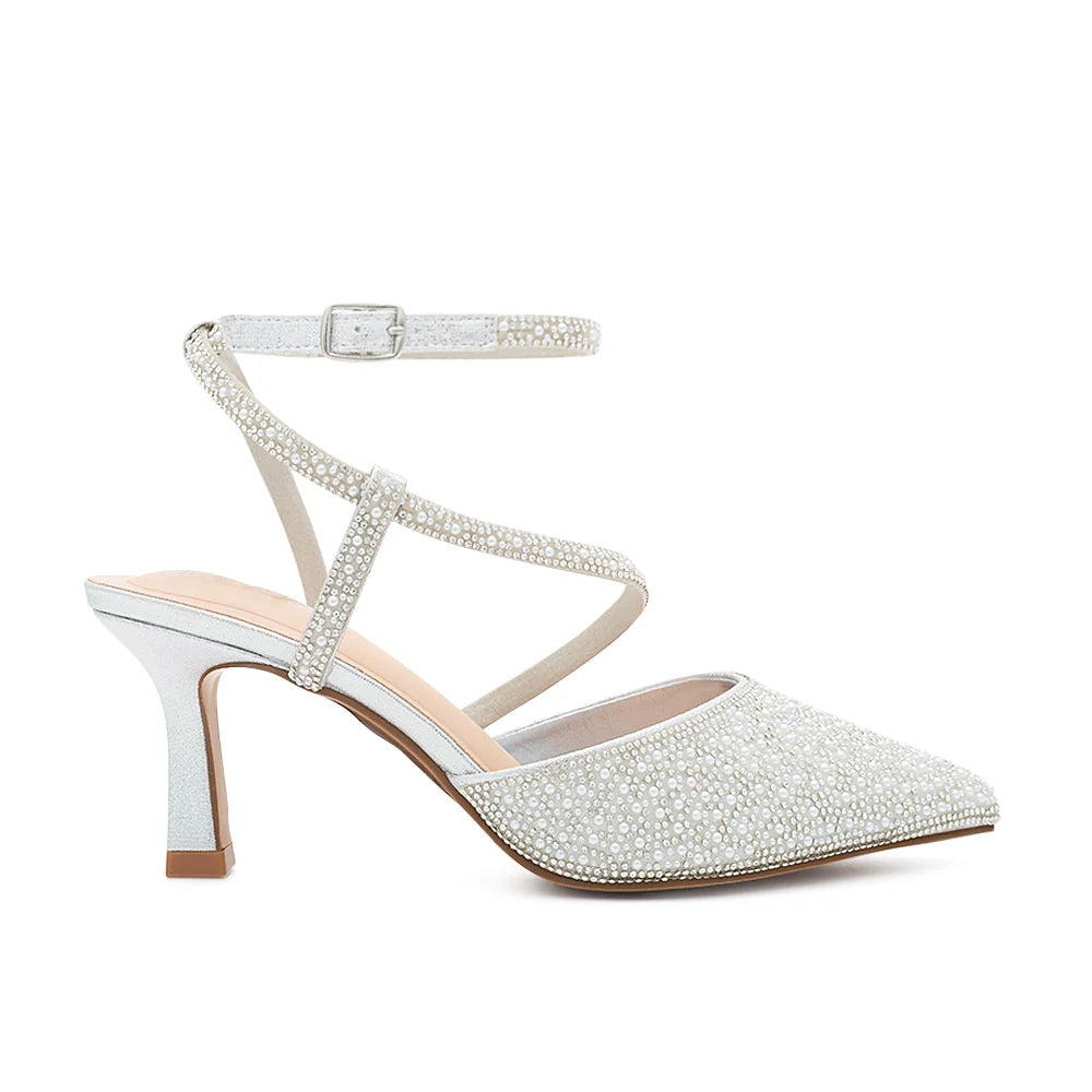 Lexie-3 Dressy Heels - White Pearl - view 1