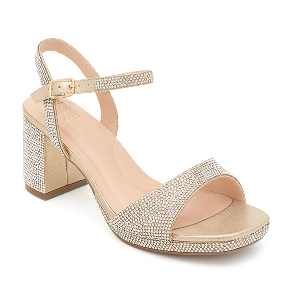 Nelly-43 Dressy Heels - Nude Shimmer - view 1