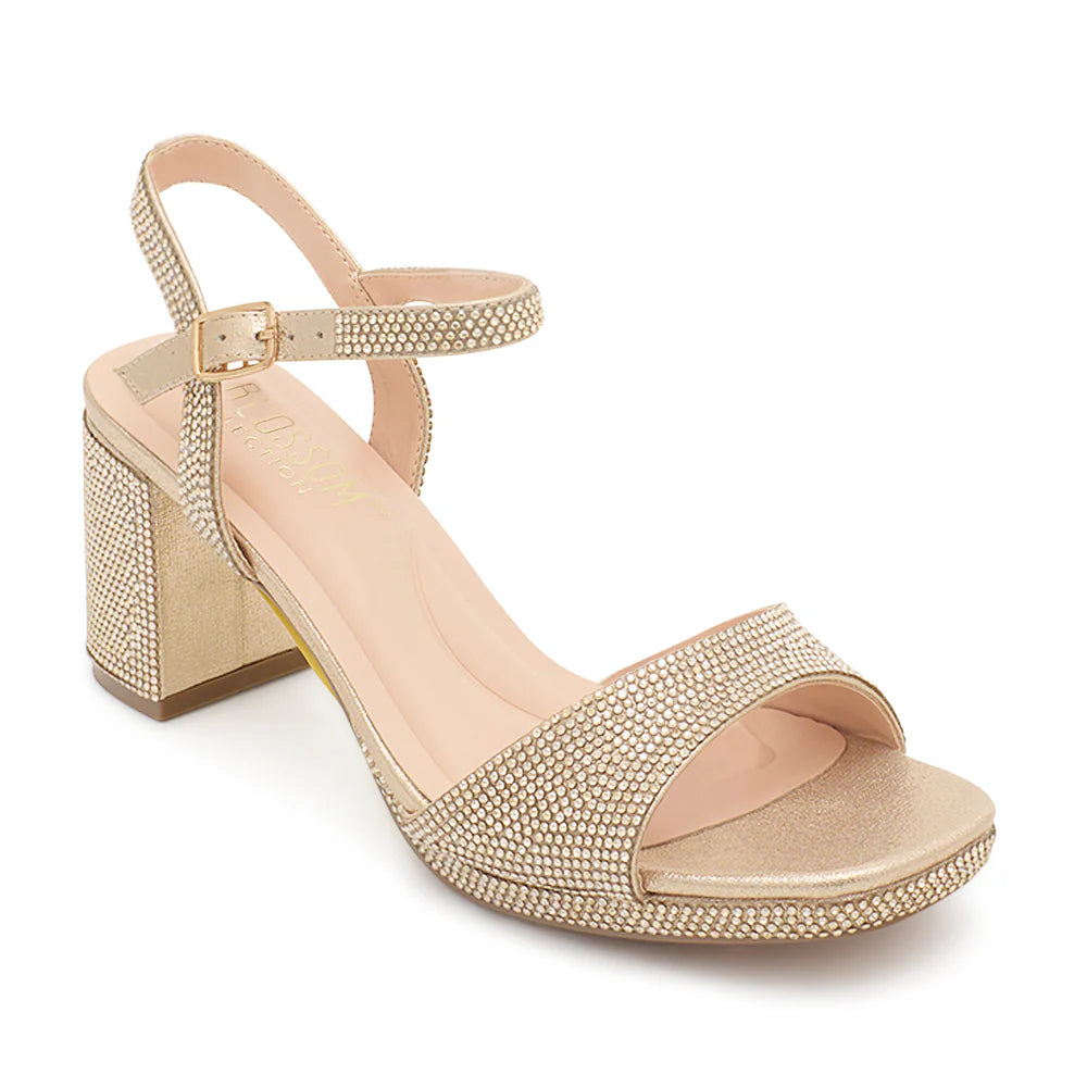 Nelly-43 Dressy Heels - Gold Shimmer - view 2