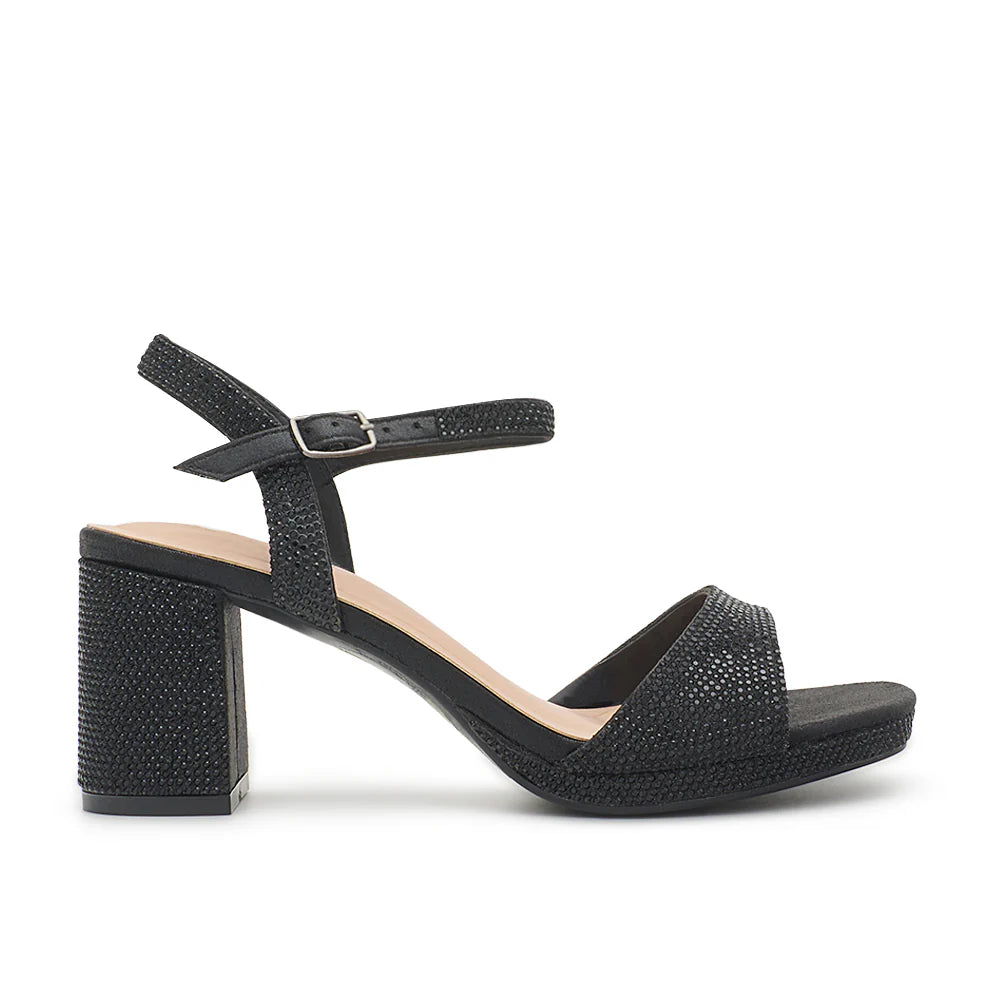 Nelly-43 Dressy Heels - Black Shimmer - view 1