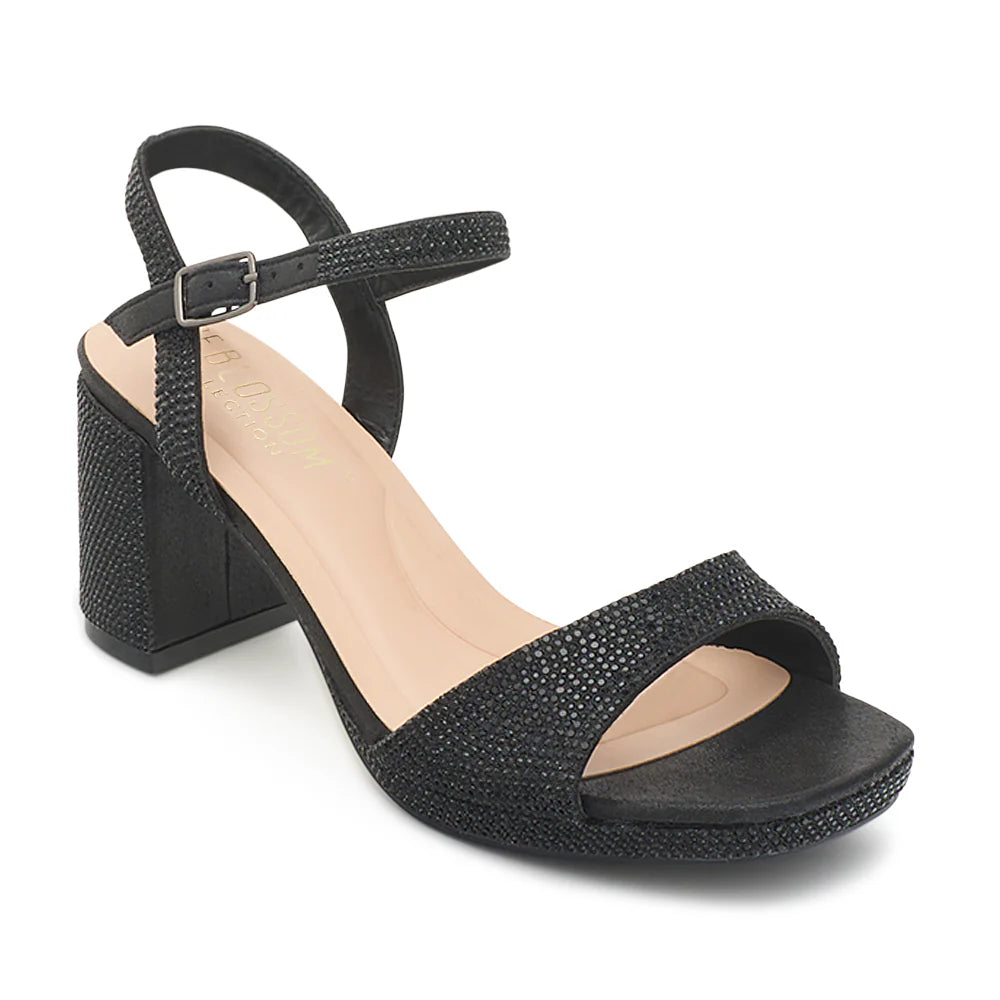 Nelly-43 Dressy Heels - Black Shimmer - view 2