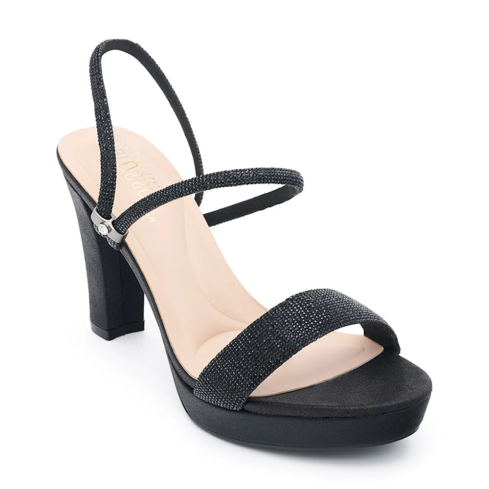Amara-111 Dressy Heel - Black Shimmer - view 3