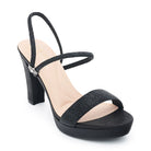 Amara-111 Dressy Heel - Black Shimmer - view 3