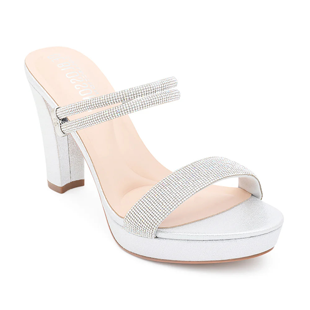 Amara-111 Dressy Heel - Silver Shimmer - view 2