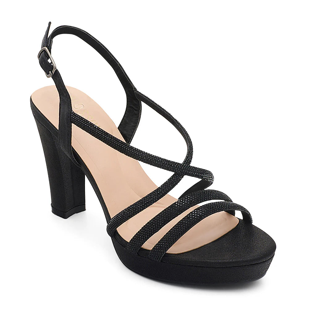 Amara-116 Dressy Heel - Black Shimmer - view 1