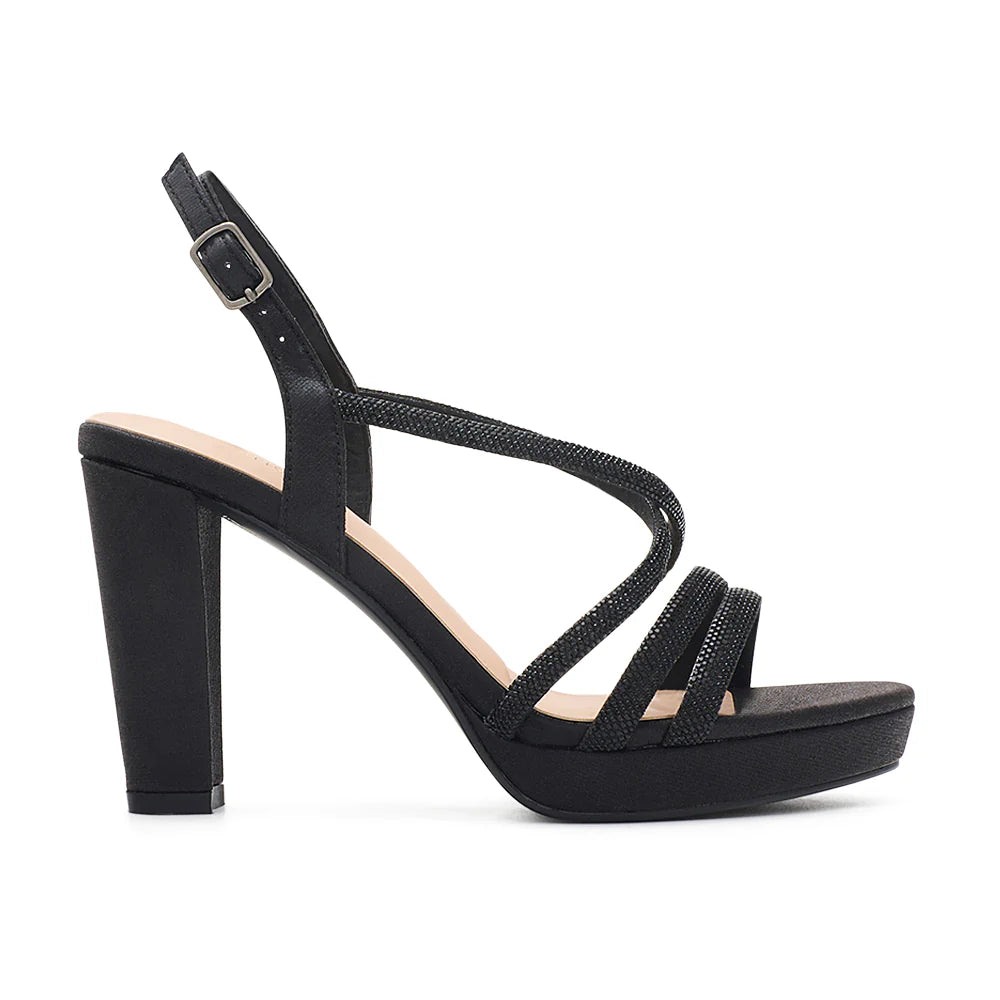 Amara-116 Dressy Heel - Black Shimmer - view 2