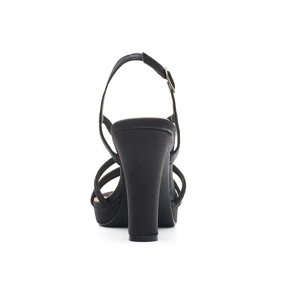 Amara-116 Dressy Heel - Black Shimmer - view 3