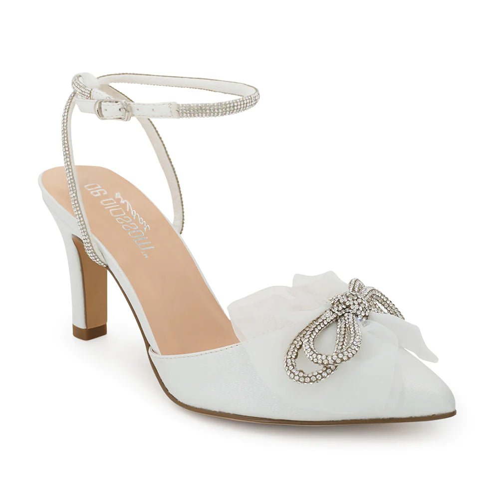 Alma-19 Dressy Heel - White Shimmer - view 1