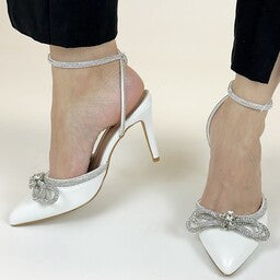 Freya-5 Dressy Heel - White Pu - view 3