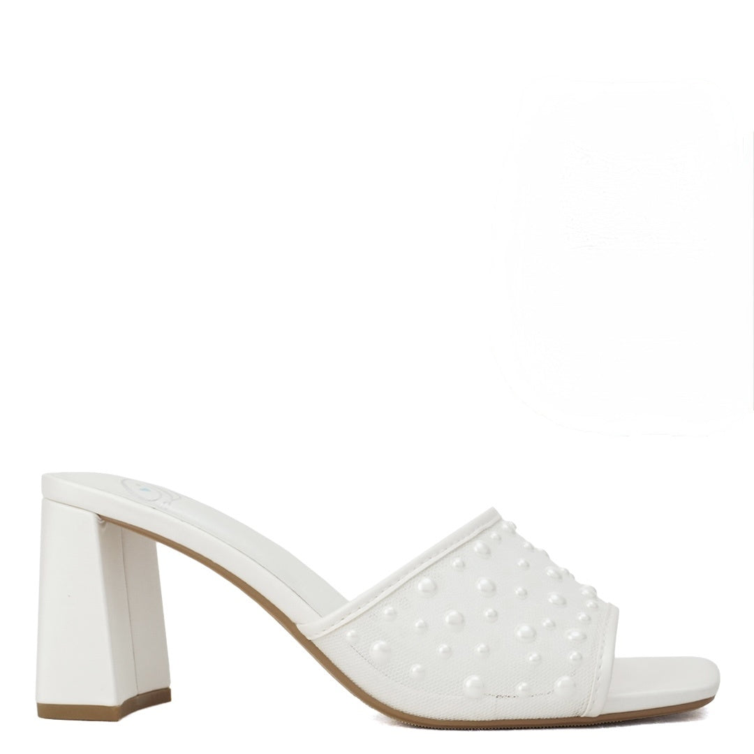 Reagan Dressy Heels - White Mesh - view 1
