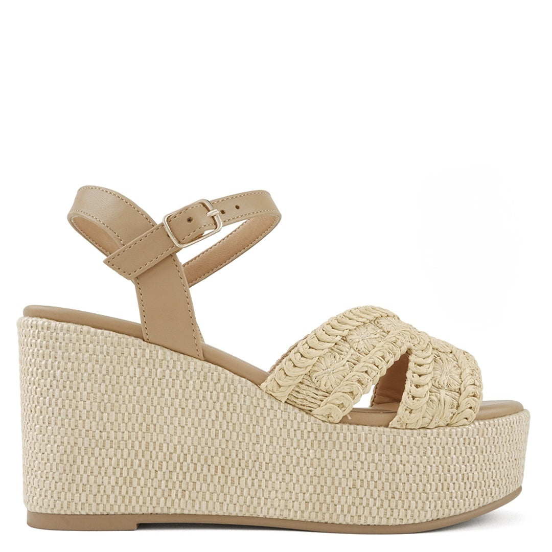Loyal Platform Sandals - Natural/Raffia - view 1