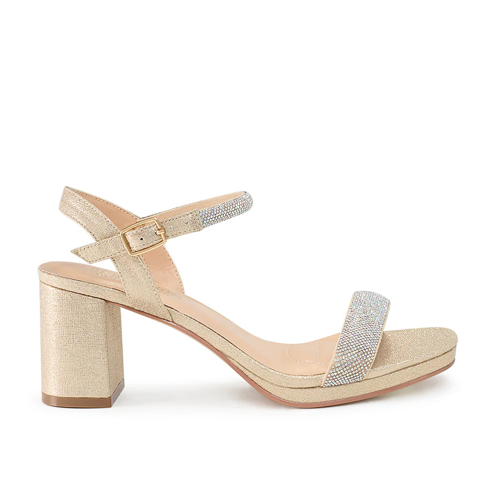 Nelly-30 Dressy Heels - Nude Shimmer - view 1