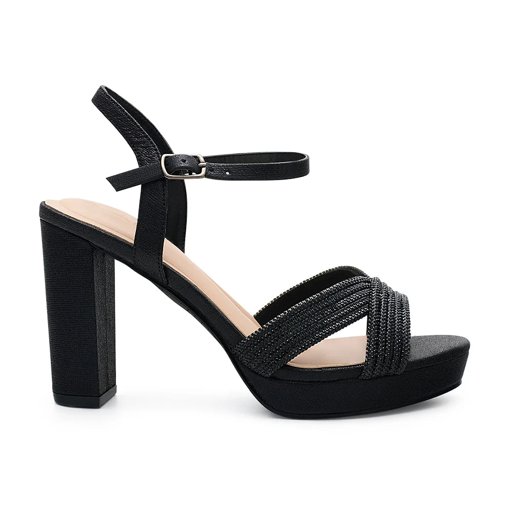 Eva-2 Dressy Heels - Black Shimmer - view 1