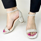 Nelly-7T Dressy Heels - White Shimmer - view 5