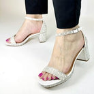 Nelly-7T Dressy Heels - White Shimmer - view 4