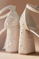 Pandro Dressy Heel - Pearl White Satin - view 3