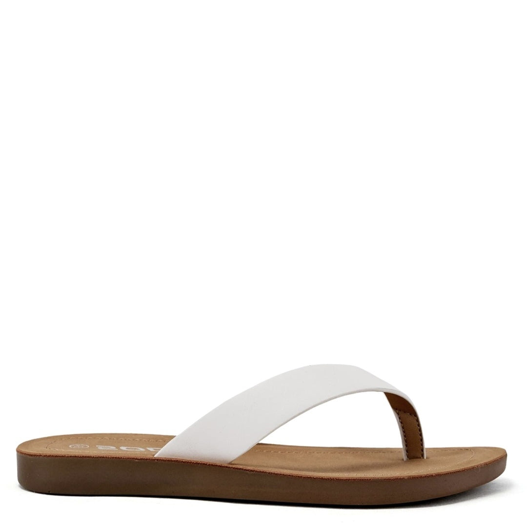Ella Flat Sandals - White Pu - view 1