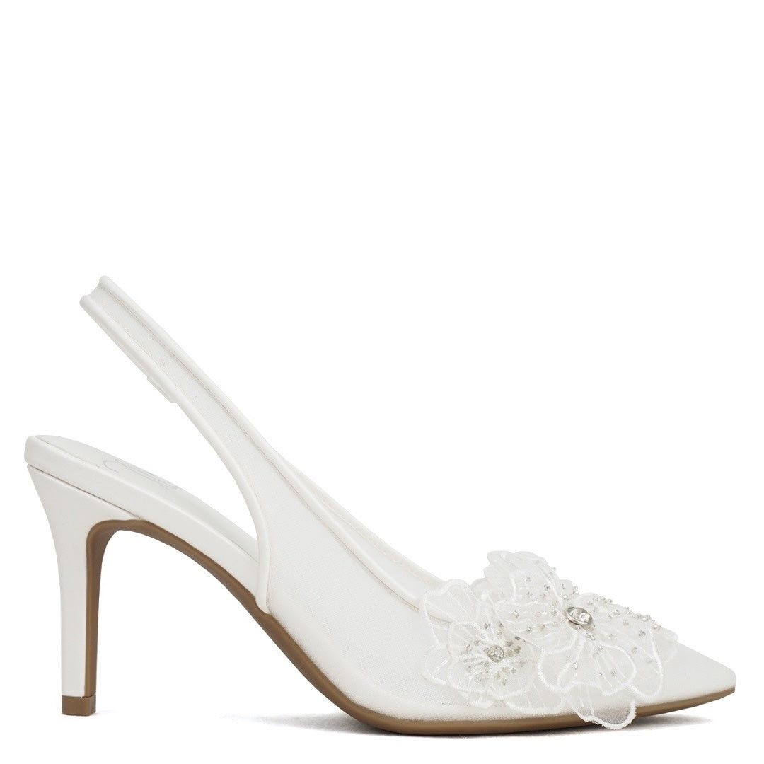 Minta Dressy Heels - White Mesh - view 1