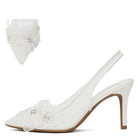 Minta Dressy Heels - White Mesh - view 2
