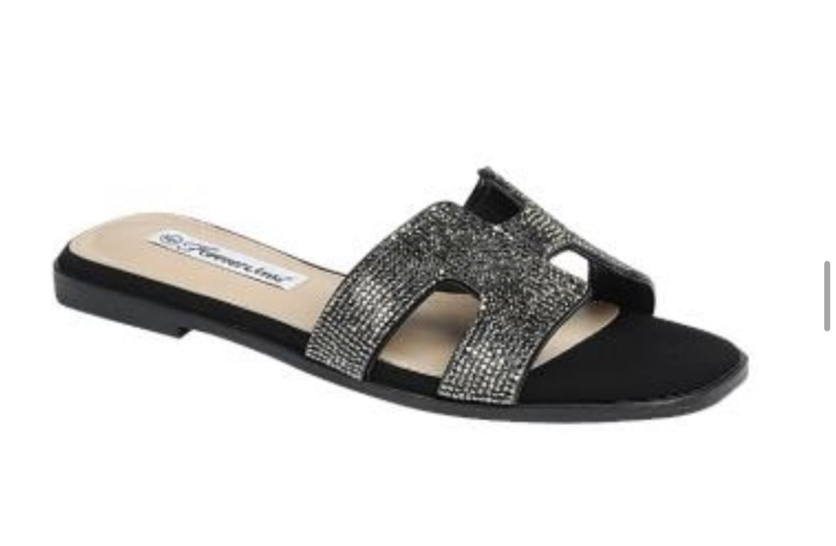 Main-59 Flat Sandal - Black Nb - view 1