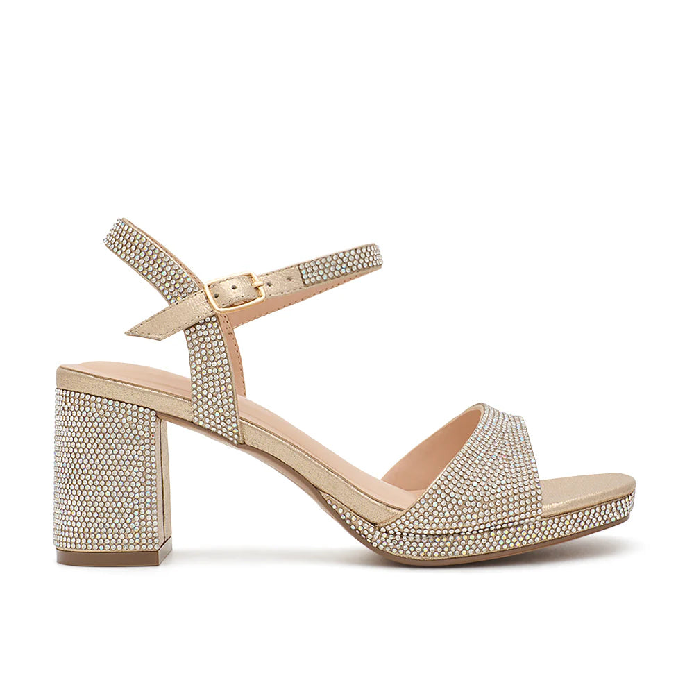 Nelly-43 Dressy Heels - Nude Shimmer - view 2