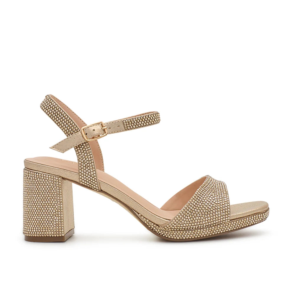 Nelly-43 Dressy Heels - Gold Shimmer - view 1