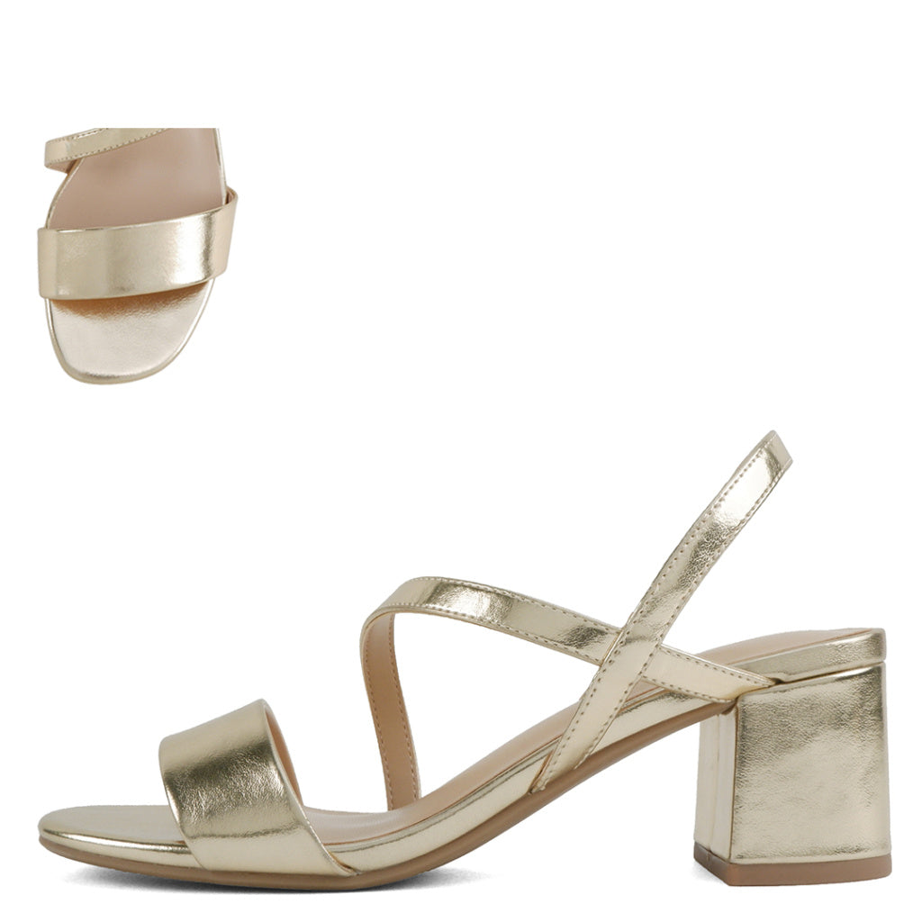 Kelila Casual Heels - Gold Metallic - view 2