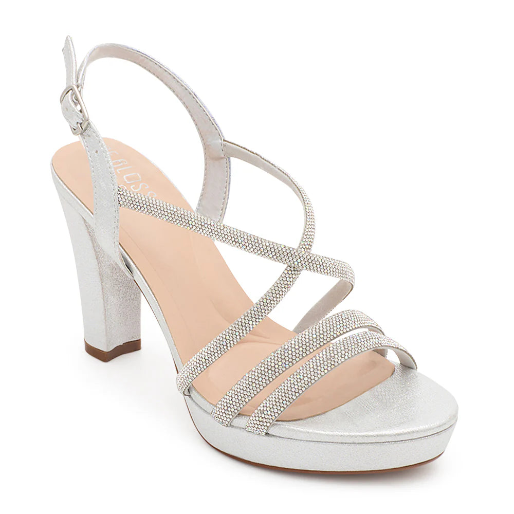 Amara-116 Dressy Heel - Silver Shimmer - view 1