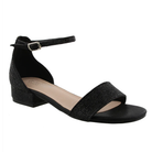 Shelly-13 Strappy Low Block Heels - Black - view 1